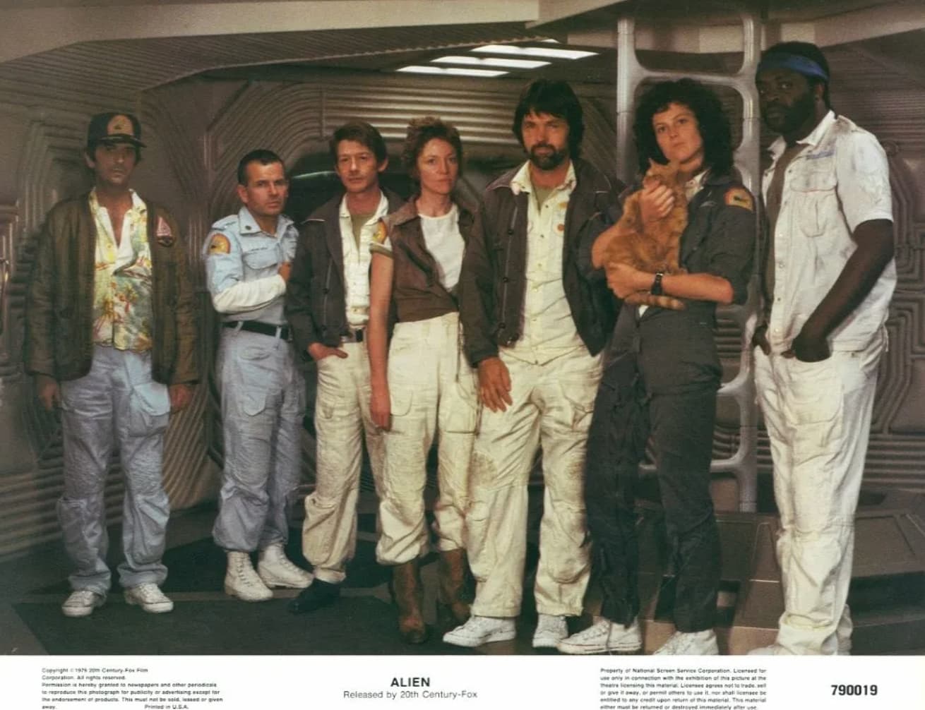 alien crew movie - Copyright 1979 20m Century Fox Fo Corporation all nights reserved Permission hereby granted to newspapers and other pa to reproduce the photograph for publicity or advertising for Printed in Usa Alien Released by 20th CenturyFox Propert